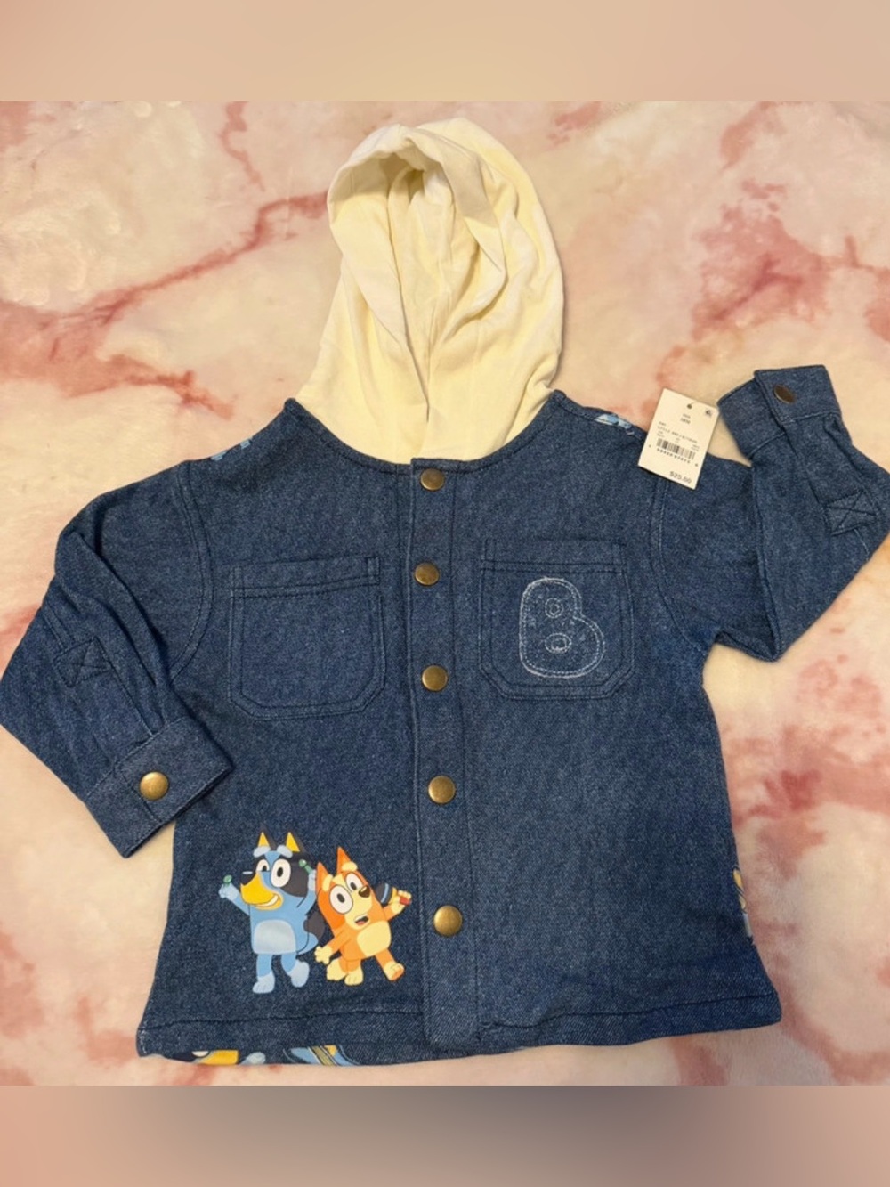 Bluey baby girl hoodie jacket snap button closure size 18Months